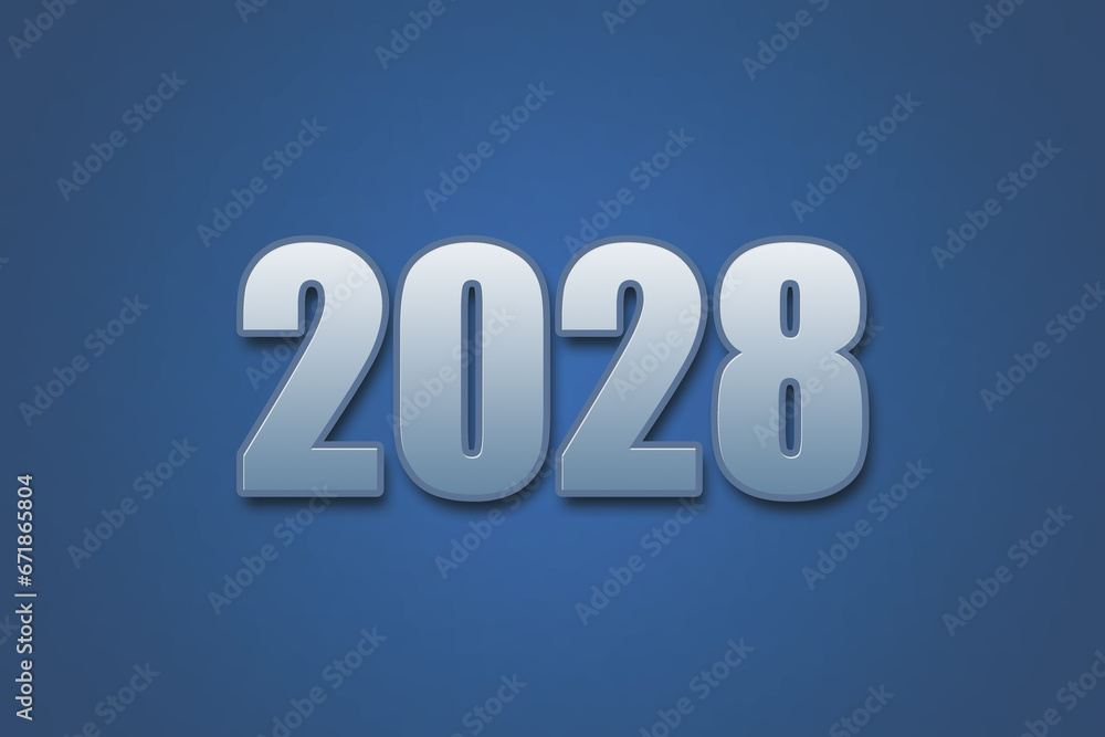 Year 2028 numeric typography text design on gradient color background. 2028 calendar year design. Year 2028 numeric typography text design on gradient color background. 2028 calendar year design.
