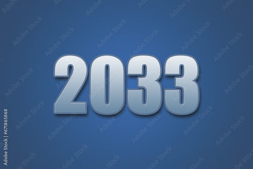 Year 2033 numeric typography text design on gradient color background. 2033 calendar year design. Year 2033 numeric typography text design on gradient color background. 2033 calendar year design.