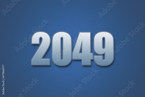 Year 2049 numeric typography text design on gradient color background. 2049 calendar year design.
