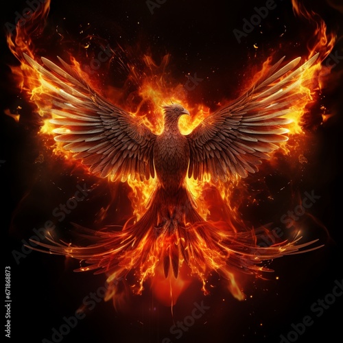 Amazing phoenix magical phoenix mythology red photography image AI generated art © Biplob