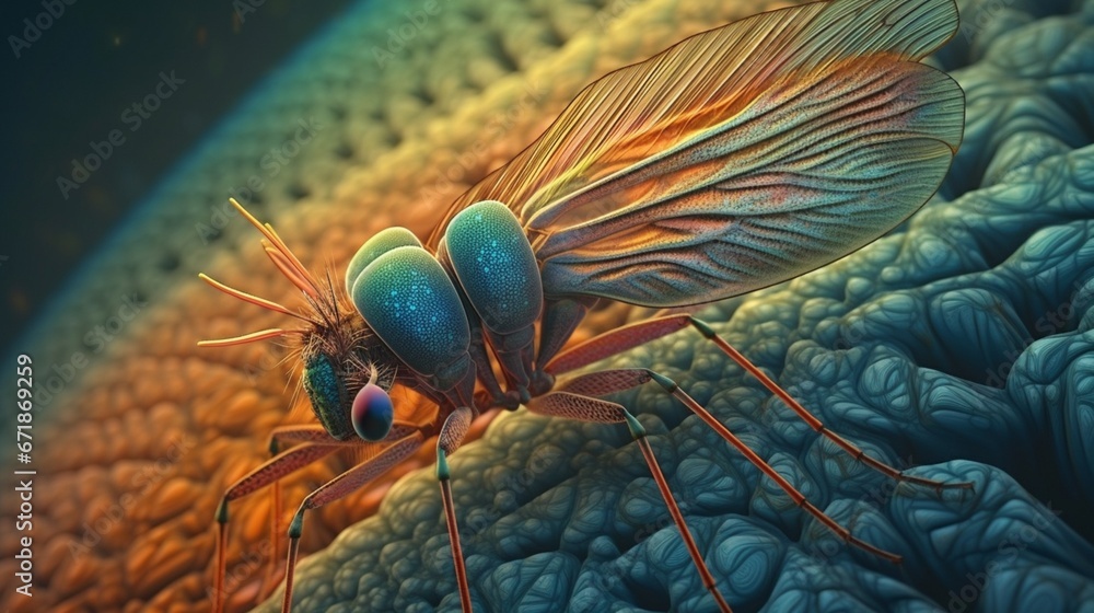 Amazing view under electron microscope psyche Ai generated art Stock ...