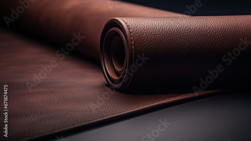 Samples of genuine leather in different colors and textures. Large assortment of natural or synthetic leather for footwear, accessories and furniture making, Tannery. 