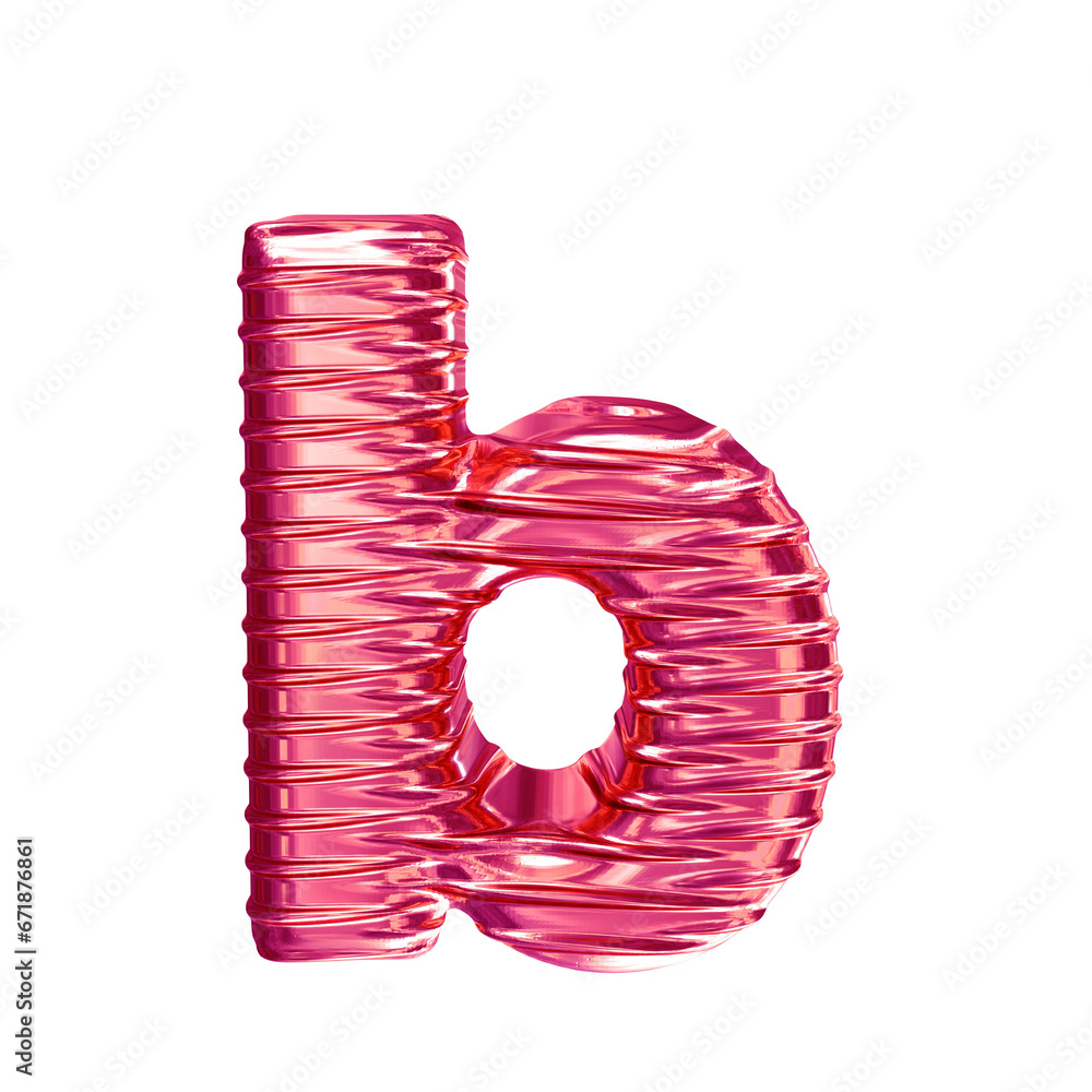 Pink symbol with ribbed horizontal. letter b Pink symbol with ribbed horizontal. letter b