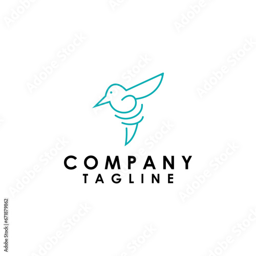 bird logo hipster vintage retro vector line outline monoline art icon
