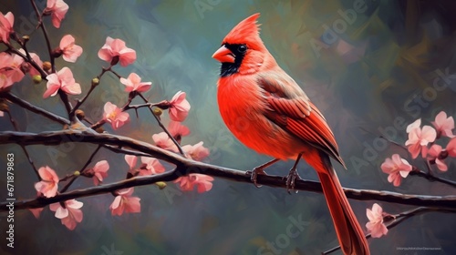 Beautiful cardinal bird northern male baltimore oriole photography image AI generated art © Biplob