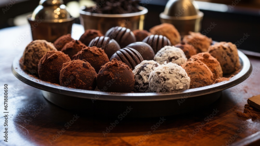 Chocolate Truffles with cocoa powder Chocolate Truffles with cocoa powder