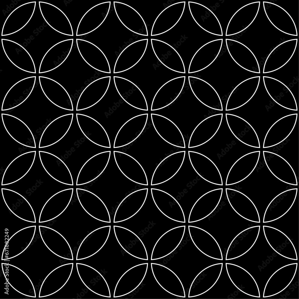 Fototapeta premium Seamless geometric pattern. Black and white abstract background. Trendy texture for print, textile, fabric, packaging.