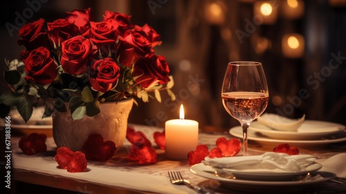 A cozy and romantic candlelight dinner on Valentine s Day