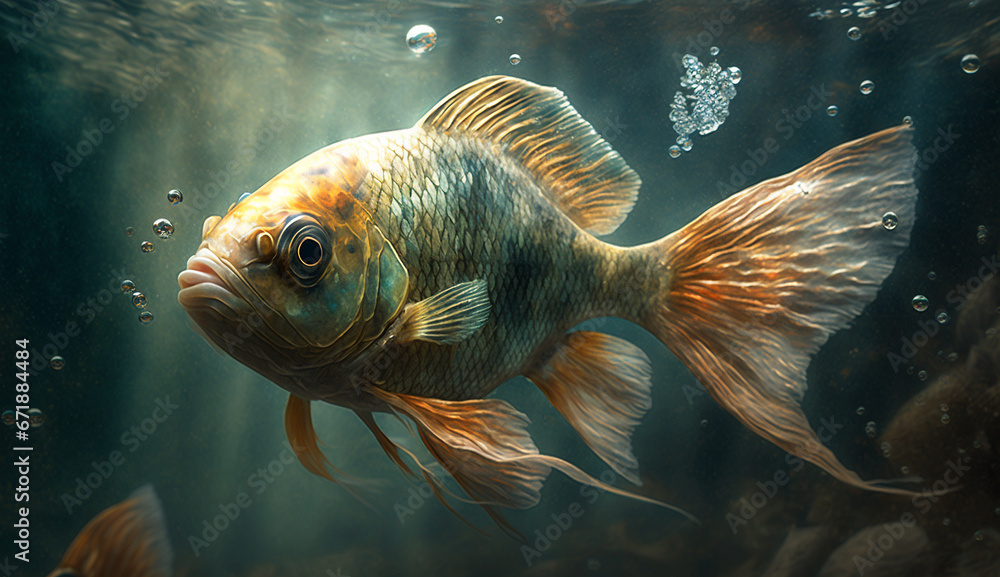Beautiful fish colorful real bright gallon illustration image AI generated art Beautiful fish colorful real bright gallon illustration image AI generated art