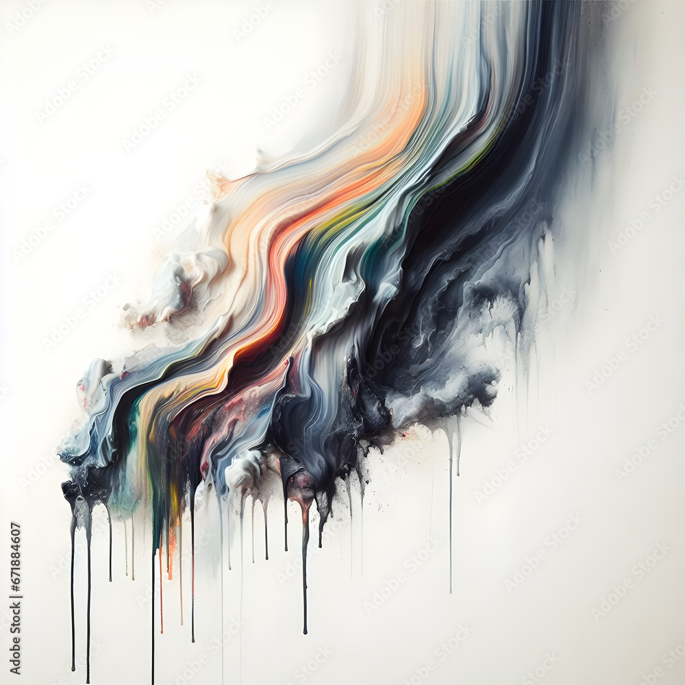 Paint settles on white canvas. background Paint settles on white canvas. background