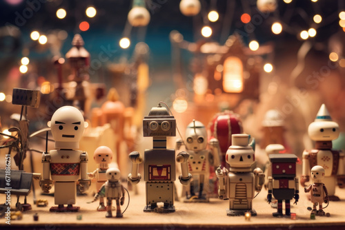 A robotic Nativity scene, with each figure intricately crafted and programmed to move and speak.