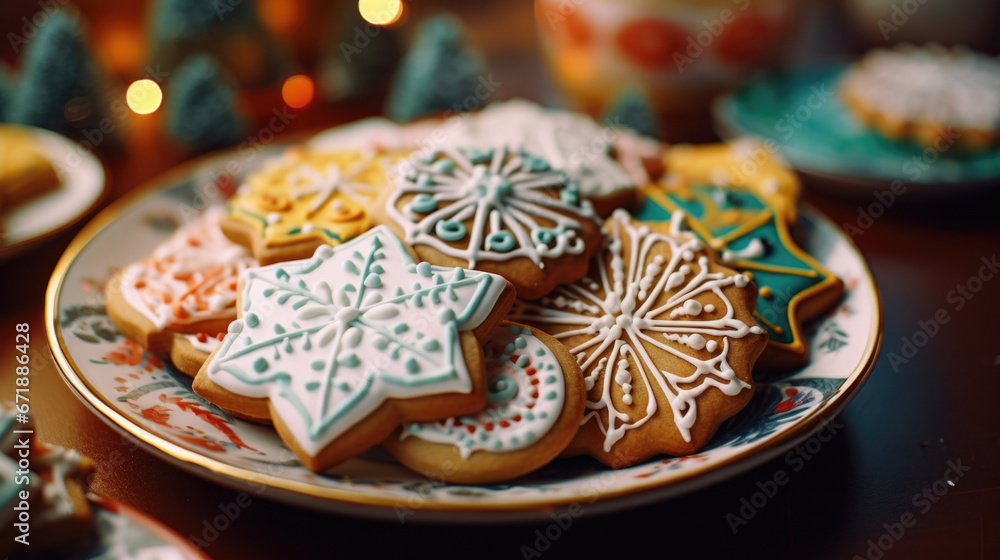 A closer view of intricately shaped shortbread cookies, adorned with colorful writing and intricate designs using edible markers. A closer view of intricately shaped shortbread cookies, adorned with colorful writing and intricate designs using edible markers.