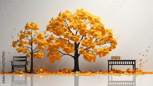 beautiful yellow tree photo