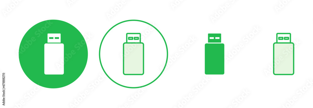 Usb icon set. Flash disk icon vector Usb icon set. Flash disk icon vector