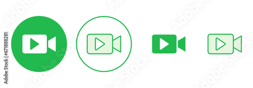 Video icon set. video camera icon vector. movie sign. cinema