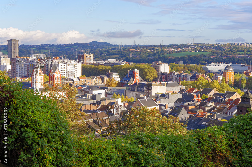 Panorama miasta Liège w Belgii, Walloania.