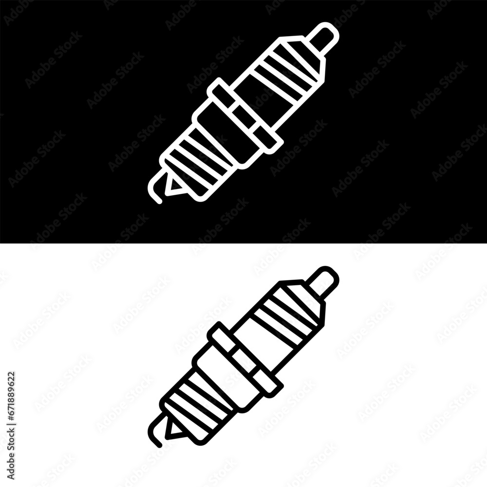 Obraz premium Spark Plug Icon, Black and White Version Design Template