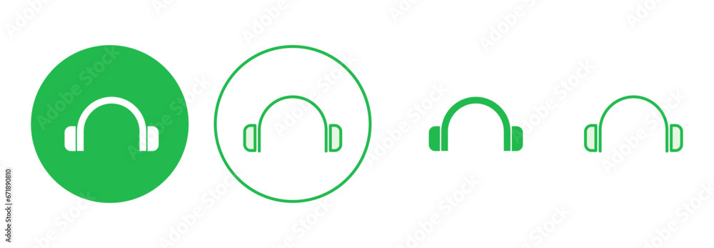 Headphone icon set. Headvector icon symbols Headphone icon set. Headvector icon symbols