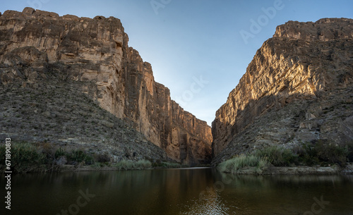 Calm Waters Of The Rio Grande At Santa Elana Canyon