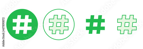 Hashtag icon set. hashtag symbol