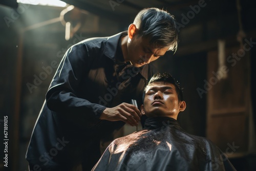Asian Male Stylist Industry Attractive Environment Generative AI