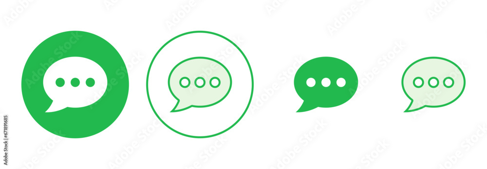 Chat icon set. speech bubble icon. comment icon vector. message. contact us - obrazy, fototapety, plakaty 