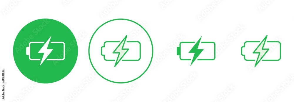 Battery icon set. battery charge level. battery charging icon Battery icon set. battery charge level. battery charging icon