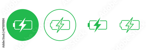 Battery icon set. battery charge level. battery charging icon photo