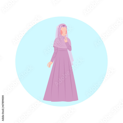 Muslim Bride Wearing Hijab Illustration