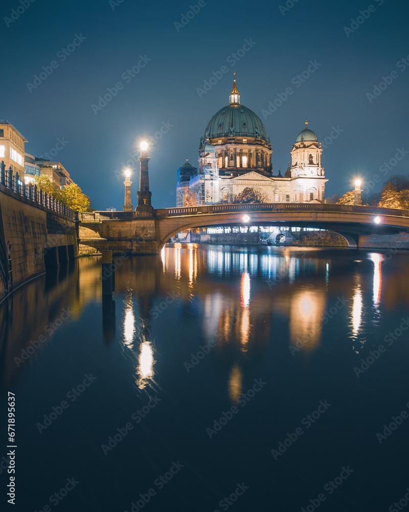 cathedral in Berlin at night