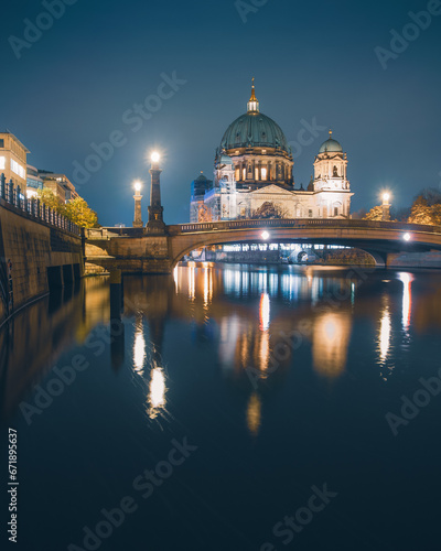 cathedral in Berlin at night