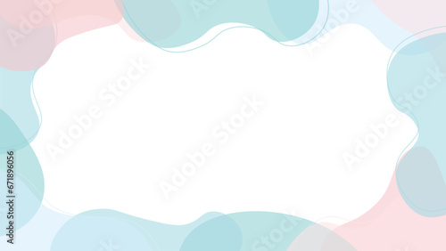 カラフルで有機的なピンクと水色のシルエットのベクターフレーム画像