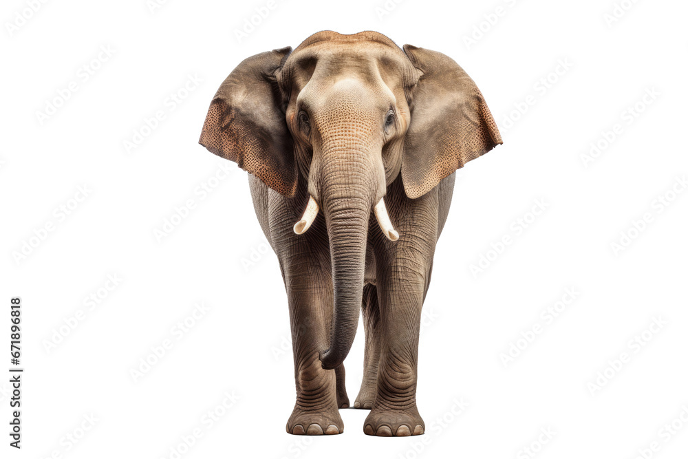 Obraz premium Elephant standing - Thailand. Full-length image of an Asian elephant standing on transparent background