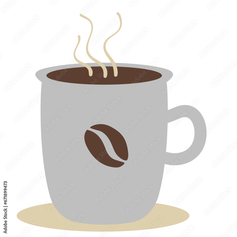 Obraz premium Hot Coffee Mug Vector Illustration