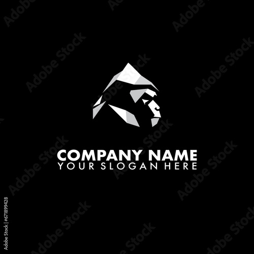 Gorilla Stone or mountain logo vector template. photo