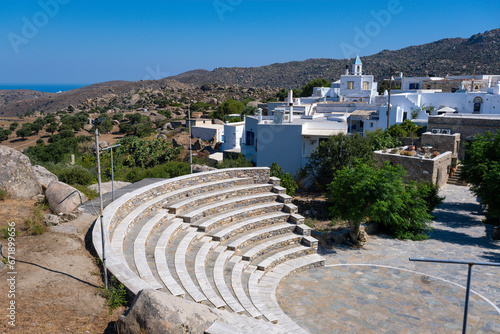 A stone-built amphitheater situated in Volax, Tinos, Greece photo