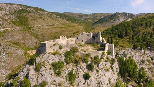 Fortress of Herceg Stjepan Vukcic Kosaca in Blagaj. Aerial view photo