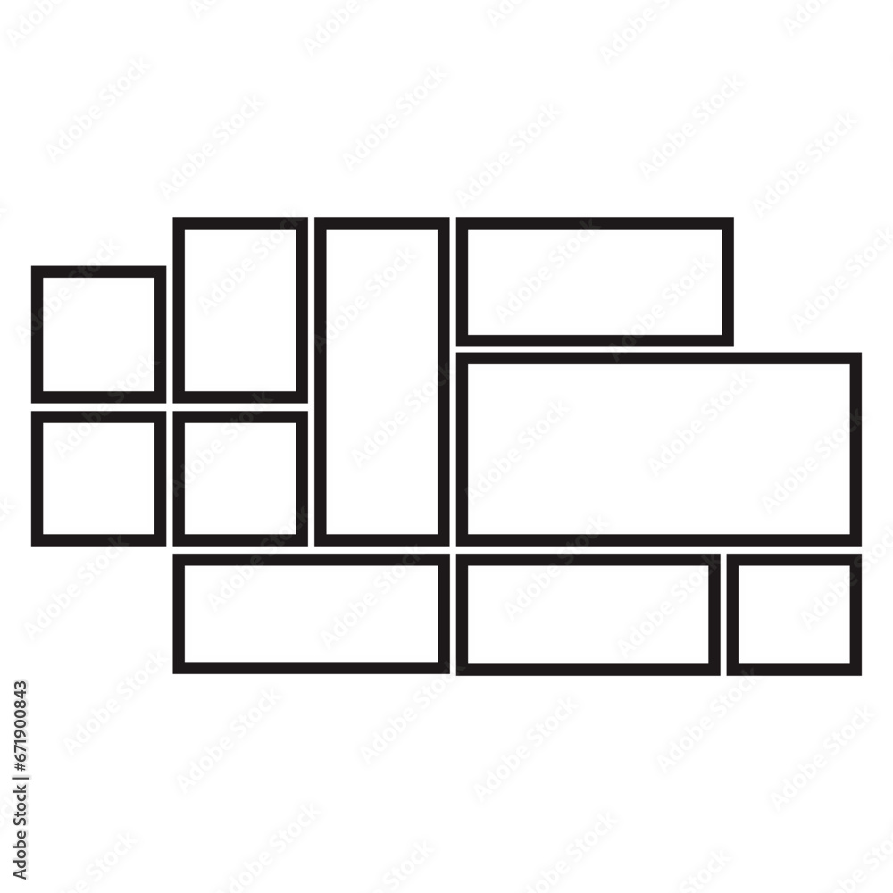 Vector flat photo frame collage Vector flat photo frame collage