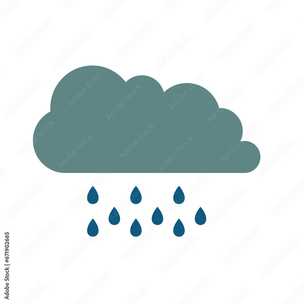 Rain Icon isolated on grey background Vector Illustration Rain Icon isolated on grey background Vector Illustration