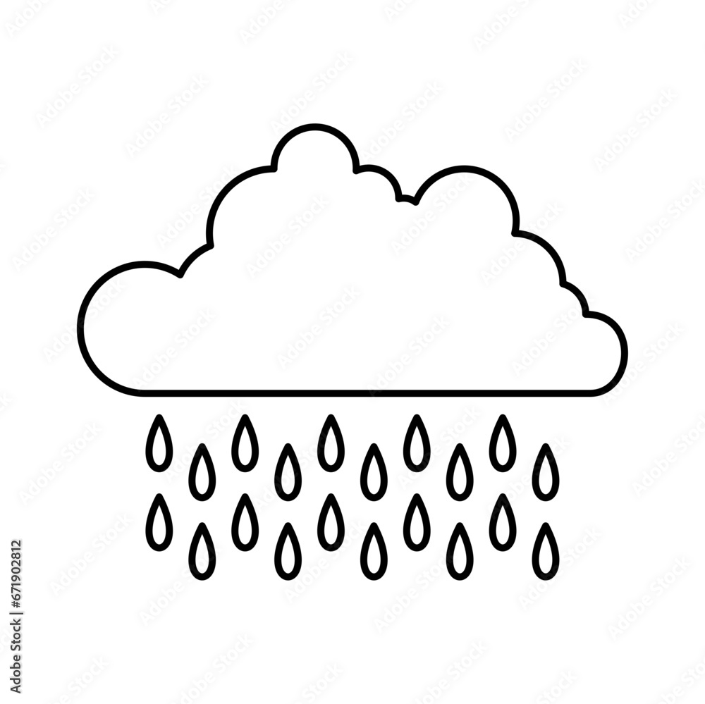 Cloud Rainly Line Vector Illustration Icon Cloud Rainly Line Vector Illustration Icon