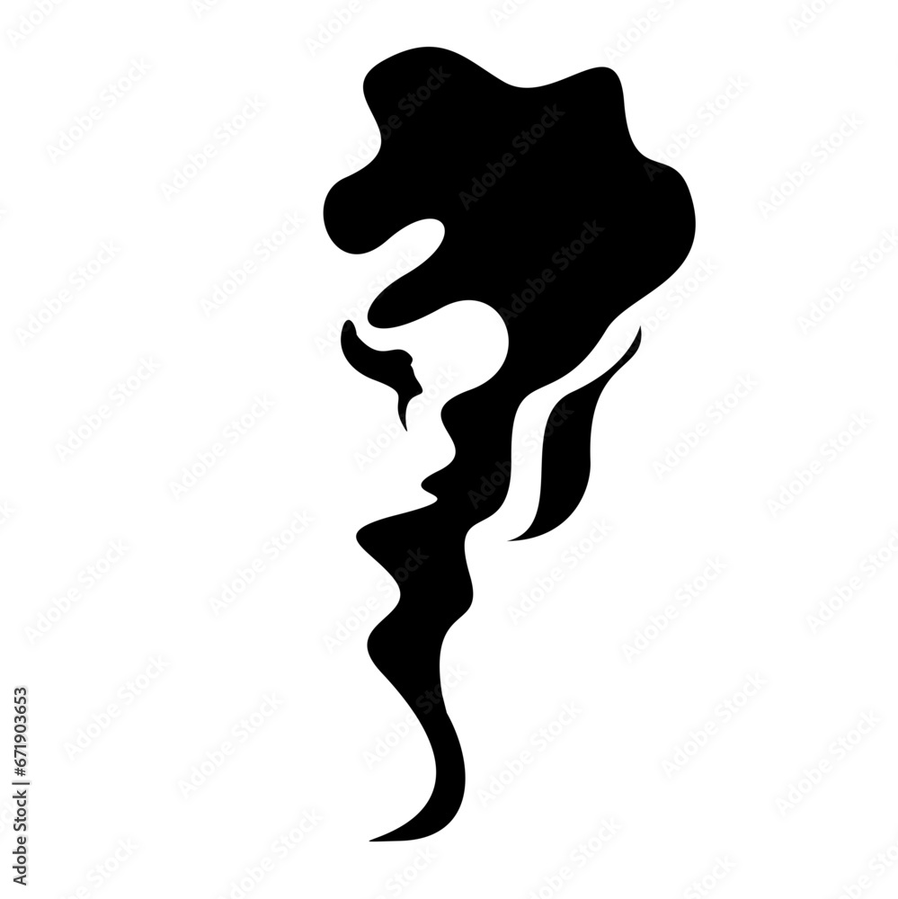 Smoke Smell Silhouette Vector Icon Silhouette