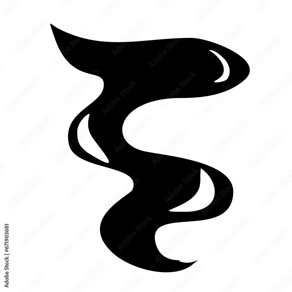 Naklejka premium Smoke Smell Silhouette Vector Icon Silhouette
