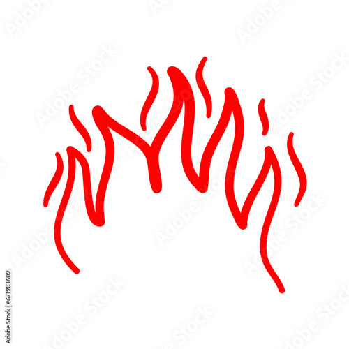 Fire and flames outline icon vector illustration