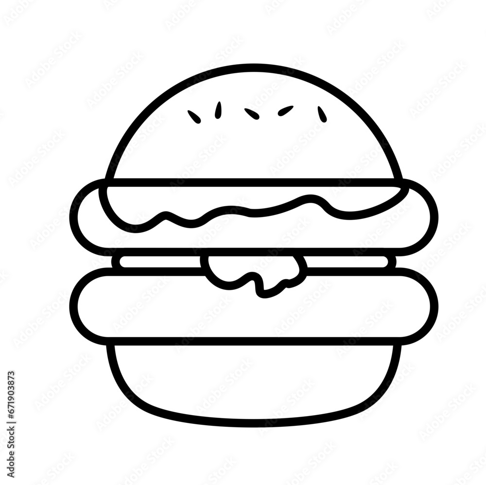 Burger Lines Vector Illustration Burger Lines Vector Illustration