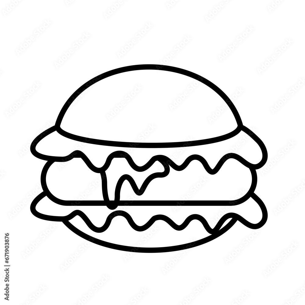 Burger Lines Vector Illustration Burger Lines Vector Illustration