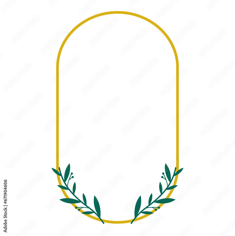 Obraz premium Frame Border with Leaf Elegant Vector Design 