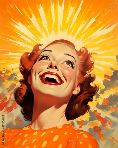 a magazine cover that expresses happiness in retro times