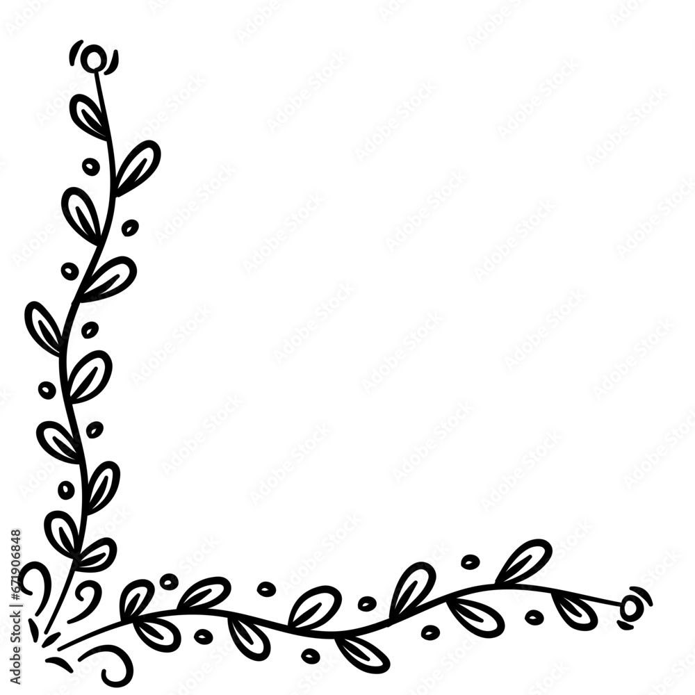 Corner Border Leaf Vector Illustration Corner Border Leaf Vector Illustration