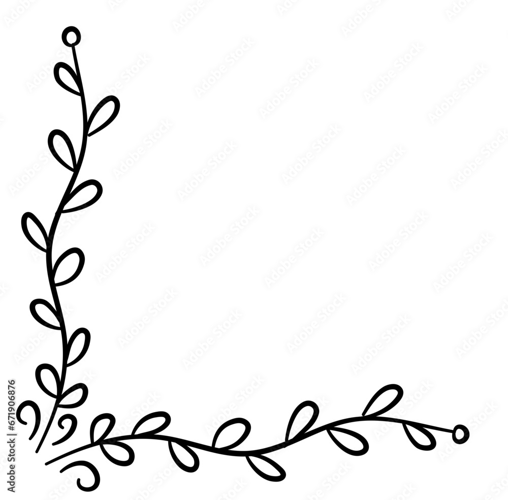 Corner Border Leaf Vector Illustration Corner Border Leaf Vector Illustration