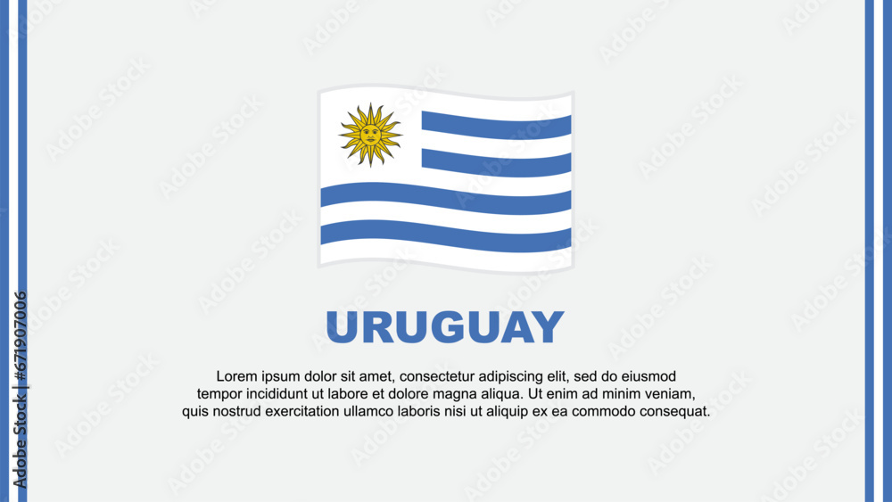 Uruguay Flag Abstract Background Design Template. Uruguay Independence Day Banner Social Media Vector Illustration. Uruguay Cartoon